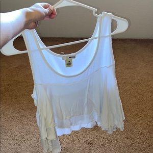 Flowy white  crop top